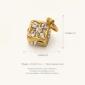 Gouden Strass Dobbelsteen Hanger