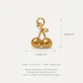 Double Sphere Cherry Pendant (With Ring) / Gold Cherry