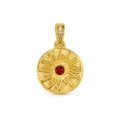 Runde Platte mit Sonnenstrahl-Stil / Gold