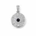 Runde Platte mit Sonnenstrahl-Stil / Silber