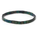 Blue Green Iridescent Square Beads