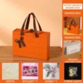 Orange Patterned Empty Gift Box + Card + Bouquet + String Lights + Rabbit;27*20*8.8cm