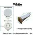 Thin Square Head Clip + Round Card Slot / White