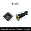 Thin Square Head Clip + Square Card Slot with Hole / Black