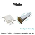 Thin Square Head Clip + Square Card Slot / White