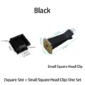 Thin Square Head Clip + Square Card Slot / Black