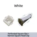 Thin Square Head Clip + Square Card Slot with Hole / White