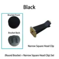 Thin Square Head Clip + Round Card Slot / Black