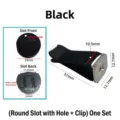 Square Head Clip + Round Card Slot with Hole / Black