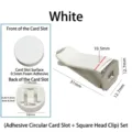 Square Head Clip + Adhesive Round Card Slot / White