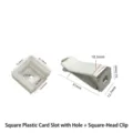 Square Head Clip + Square Card Slot with Hole / White