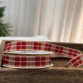 Standard / 1.6cm Double-Sided Red Plaid 10 Yards