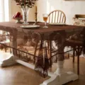 Chocolate Round Mirror Flower Tablecloth