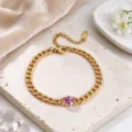 Gold/Pink Oval Zirconia