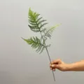 55cm 3 Φύλλα Μονός Κλάδος / σκούρο πράσινο