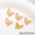 #17 Mariposa Rosa Blanca de Doble Bucle / 1 Pieza