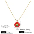 One/Round Christmas Tree Pendant Necklace