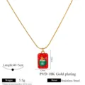 One/Rectangular Gingerbread Man Cup Pendant Necklace