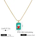 One/Rectangular Christmas Sock Pendant Necklace