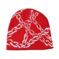 Einheitsgröße / Jacquard Kette - Rot