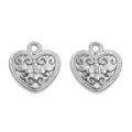 Vintage Embossed Heart (597) / 1 Piece (18x20mm) / Steel