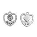 Heart Rose (614) / 1 Piece (16x19mm) / Steel