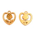 Heart Rose (614) / 1 Piece (16x19mm) / Gold
