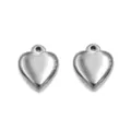Smooth 3D Heart / 1 Piece (11x13mm) / Steel