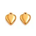 Smooth 3D Heart / 1 Piece (11x13mm) / Gold