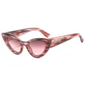 Montura de Rayas Rojas Lentes Rojas Degradadas