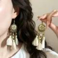 Long Feather Tassel Earrings