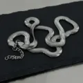 Collana Osso di Serpente / 6mm Larghezza 50cm Lunghezza / Argento
