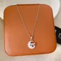 Moon Bow Pendant Necklace (W1310) / Silver