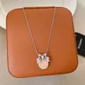 Butterfly Pink Bead Pendant (W1331)
