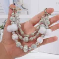 Beaded Charm(NU-3A) / Pink White