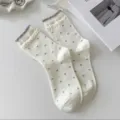 One Size / Beige with Gray Dots