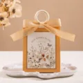 Holds 8-10 Candies / Champagne (Box + Ribbon + Wooden Button)