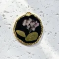 Round Pendant (GH168) / Purple Flower