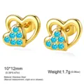 Oorknopjes (FZESS2609+0049) / Goud Blauwe Steen