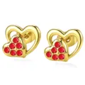 Oorknopjes (FZESS2609+0049) / Goud Rode Steen
