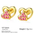 Oorknopjes (FZESS2609+0049) / Goud Roze Zirkonia