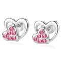 Oorknopjes (FZESS2609+0049) / Staal Kleur Roze Steen