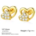 Oorknopjes (FZESS2609+0049) / Goud Witte Strass