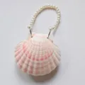 Tamaño Mediano con Páginas en Blanco / Cuaderno de Concha de Doble Hebilla con Pulsera de Perlas Doble