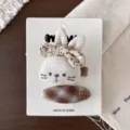 Barrette Lapin Nœud Floral