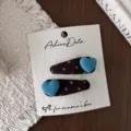 Clip BB / Azul Corazón Lunares