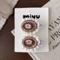 1 Paire/Pack / Clip Étiquette en Dentelle Ovale