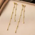 Tube Chain Earrings (QZEHG327) / Gold