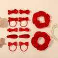Juego de combinación de accesorios para el cabello (HH5299-12B) / Rojo
