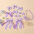 Juego de accesorios para el cabello a cuadros (HH5230-10E) / Cuadros Púrpura